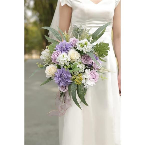 Artificial Flowers Combo Box Set Gradient Color Flower Leaf w/ Stems DIY Wedding - Picture 5 of 6